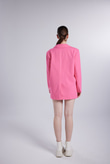 Vatklı Cepli Panky Blazer Ceket Pembe