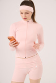 Fabiola Jacket with Finger Detail and Zipper, Pink