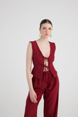 Frida Vest Claret Red
