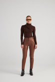 Gina Leather Trousers Brown