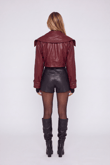 Neeko Leather Jacket Claret Red