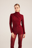 Yüksek Bel Fermuarlı Mini Bailey Şort Bordo