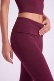 Beli Kıvrımlı Flare Ellen Tayt Pantolon Bordo