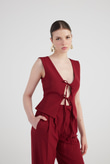 Frida Vest Claret Red