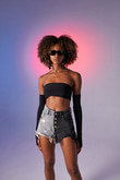 Straplez Model Noir Bluz Siyah