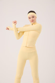 Fabiola Jacket with Finger Detail and Zipper, Yellow