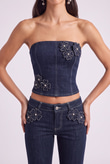 Clover Jean Bustier Navy Blue