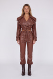Dolores Leather Trousers Brown