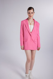 Vatklı Cepli Panky Blazer Ceket Pembe