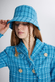Tweed Bucket Hat Blue