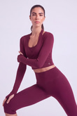 Bağlamalı Crop Kesim Ellen Bolero Bordo
