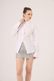 Paula Shirt, White, Fitted Waist
