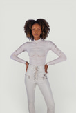 Drape Detaylı Yarım Balıkçı Draped Bluz Ekru