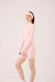 Fabiola Jacket with Finger Detail and Zipper, Pink