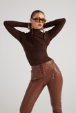 Gina Leather Trousers Brown