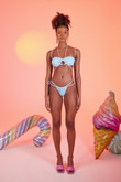 Özel Yapım Parlak Kumaşlı Premium Mia Bikini Altı Mavi