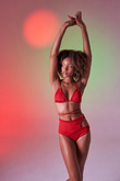 Delphi High Waist Briefs Red