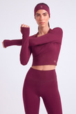 Bağlamalı Crop Kesim Ellen Bolero Bordo