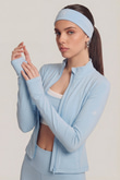 Fabiola Jacket with Finger Detail and Zipper, Blue