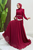 Ala Şifon Abiye Bordo