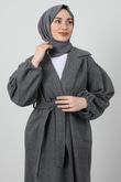 Asuman Kaşe Kaban Koyu Gri