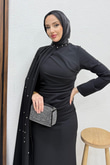 Ayşen Krep Abiye Siyah