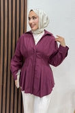 Belden Oturtmalı Gömlek Bordo