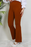 Beli Lastikli İspanyol Pantolon Hardal