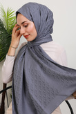 Belis Desen Şal Koyu Gri