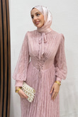 Bergen Dantel Abiye Soft Pembe