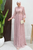 Bergen Dantel Abiye Soft Pembe