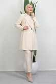 Blazer Ceket Takım Krem