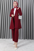 Blazer Ceket Takım Vişne