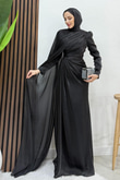Burcu Tesettür Abiye Siyah