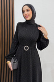 Celeste Taşlı Abiye Siyah