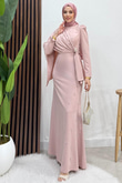 Çiçeğim Krep Abiye Soft Pembe