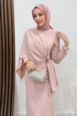 Çiçeğim Krep Abiye Soft Pembe