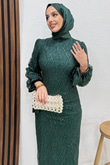 Dicle Tesettür Elbise Zümrüt