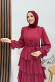 Dilara Şifon Abiye Bordo