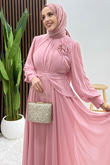 Edis Şifon Abiye Soft Pembe