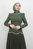 Eftalya Sırt Detay Abiye Haki