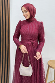 Ezna Simli Abiye Bordo