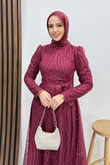 Ezna Simli Abiye Bordo