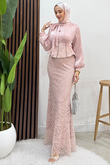 Flarlı Balık Abiye Soft Pembe