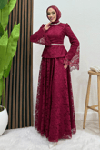 Fransa Dantel Takım Bordo