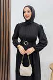 Fulya Krep Elbise Siyah