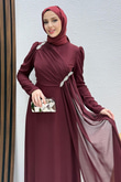 Gülnihal Şifon Abiye Bordo