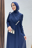 Gülnihal Şifon Abiye Lacivert