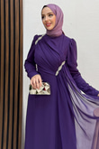 Gülnihal Şifon Abiye Mor