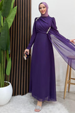 Gülnihal Şifon Abiye Mor